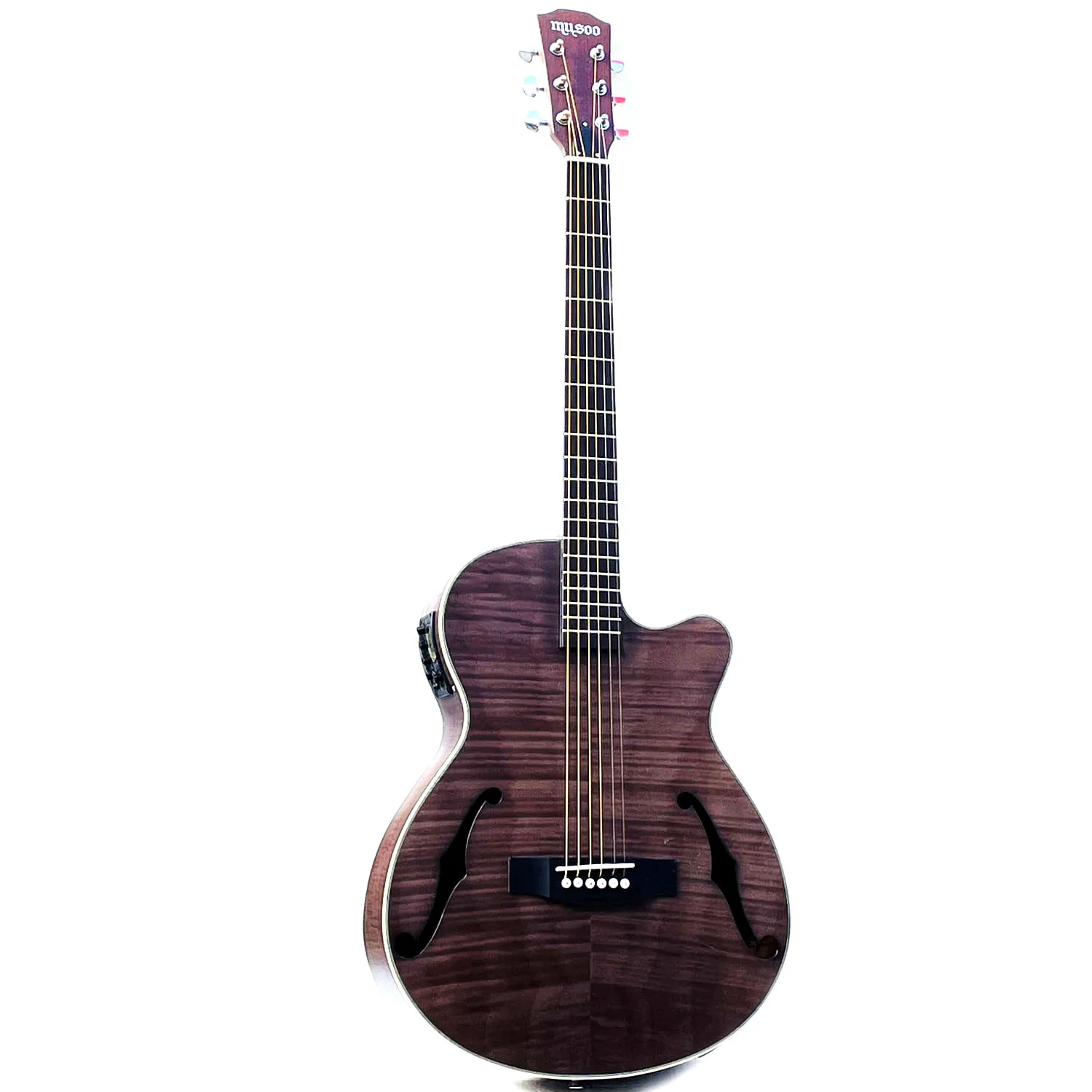 

Cutaway Style Acoustic Electric Guitar With F holes With EQ In Vintage Color