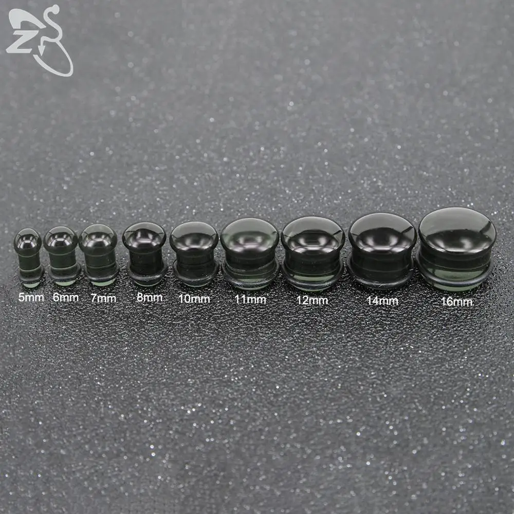 ZS 8 Colors Single Flared Ear Plug&Tunnel Women Men's Clear Ear Flesh Gauge Colorful Ear Expander Stretcher Earring Body Jewelry