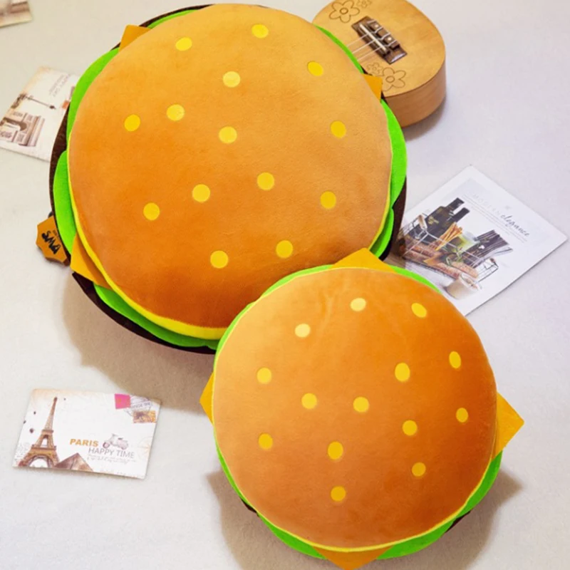 

New Plush toys hamburger shape pillow creative funny plush toy doll cushion pillow child gift realistic hamburger stuffed toys