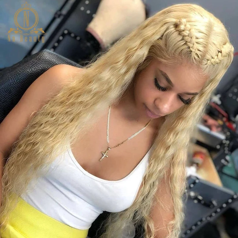 Straight Blonde 613 T Part Lace Wig Human Hair Wigs For Black Women 26 inch Preplucked Transparent Lace Wig NaBeauty image 2