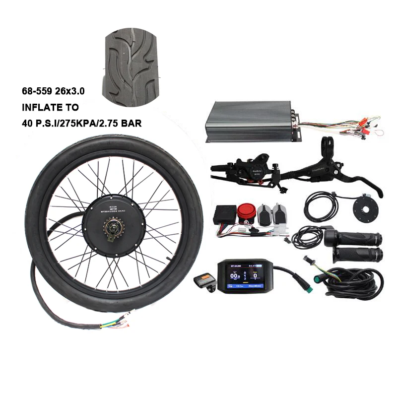 

EU DUTY FREE RisunMotor Ebike 26inch Rear Wheel Conversion Kits 48V-72V 2500W-4000W 80A Controller 155mm Hub with Single Speed