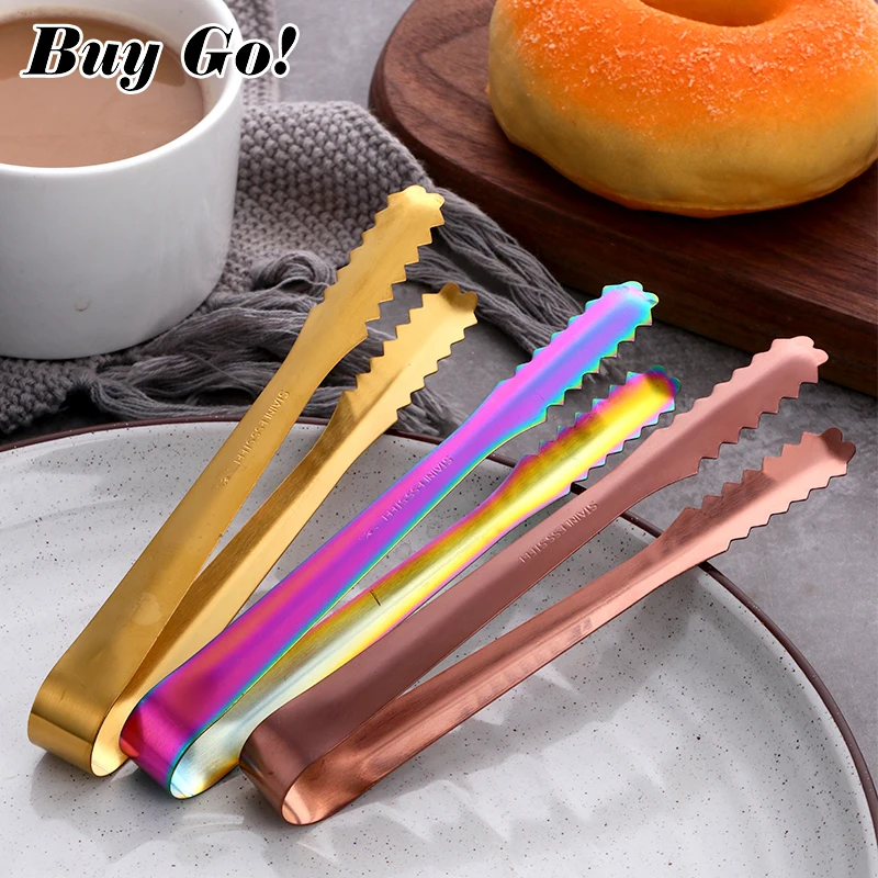 

2/6PCS Small Mini Stainless Steel Sugar Tongs Ice Bar Buffet Kitchen Spoon Food Ice Clamp Coffee Tool Kitchen Barbecue BBQ Clip