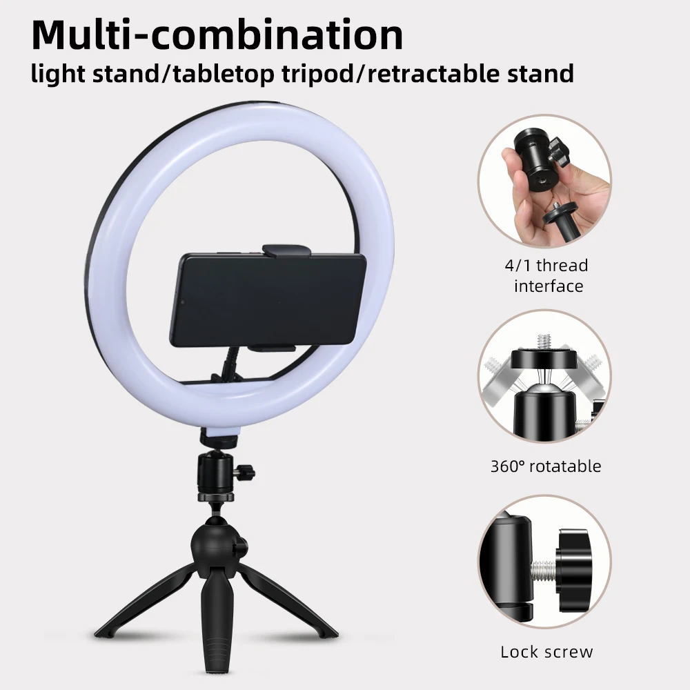 RGB Selfie Ring Light with tripod 6/8/10/13inch ringlight led lights lamp aro de luz para hacer for photo studio
