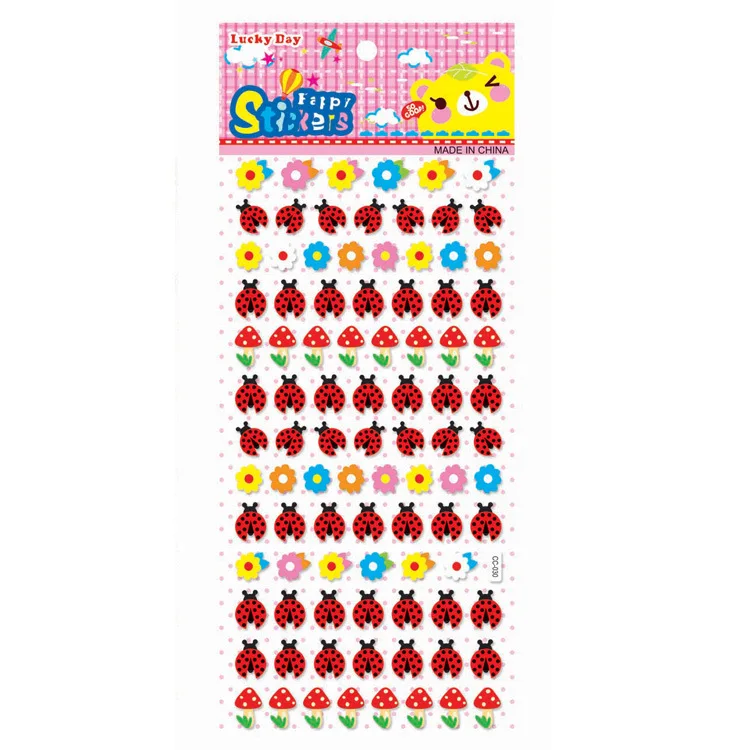 6 fogli/set adesivi per farfalle per auto animali da cartone animato per bambini per ragazzo ragazza 3D Kawaii Bubble Sticker Toy Laptop decorazione fai da te