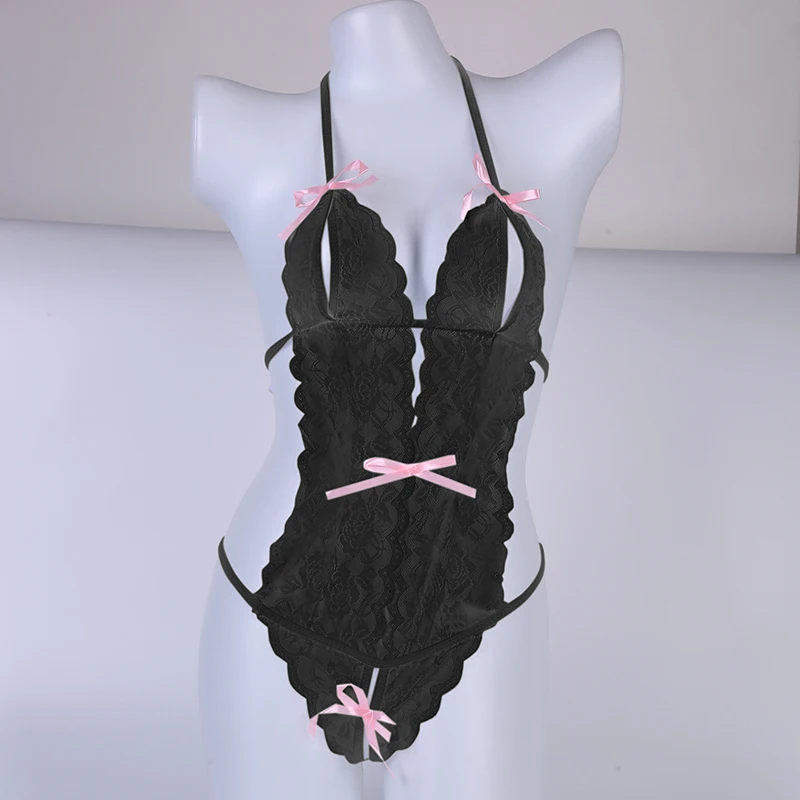 

Черные Кружевные Боди, женское эротическое нижнее белье, комбинезоны с лямкой на шее, сексуальные боди, боди, нижнее белье, костюмы для женщин