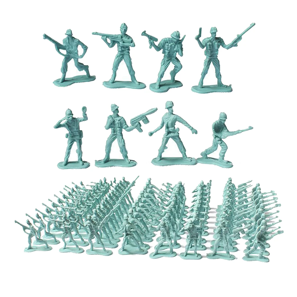 100Pcs 4,5 cm Kunststoff Soldat Spielzeug Statische Kleine Soldat Person Militär Modell Gebäude Kits Kinder Spielzeug Großhandel Mischreihe