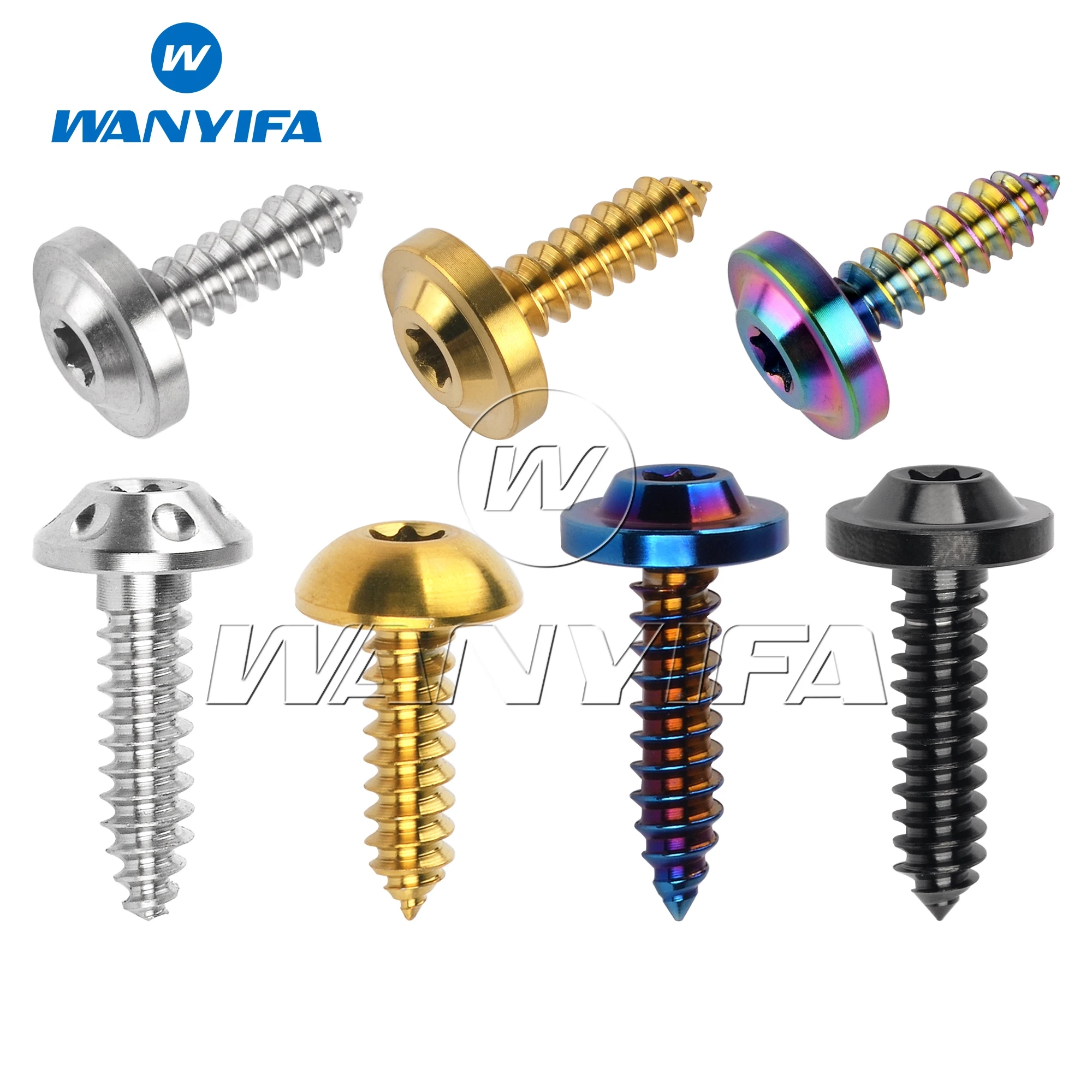 Wanyifa Titanium Bolt M4x15 20mm M5x15 17 20mm M6x15mm  Self  Tapping Button Screw for Motorcycle Car