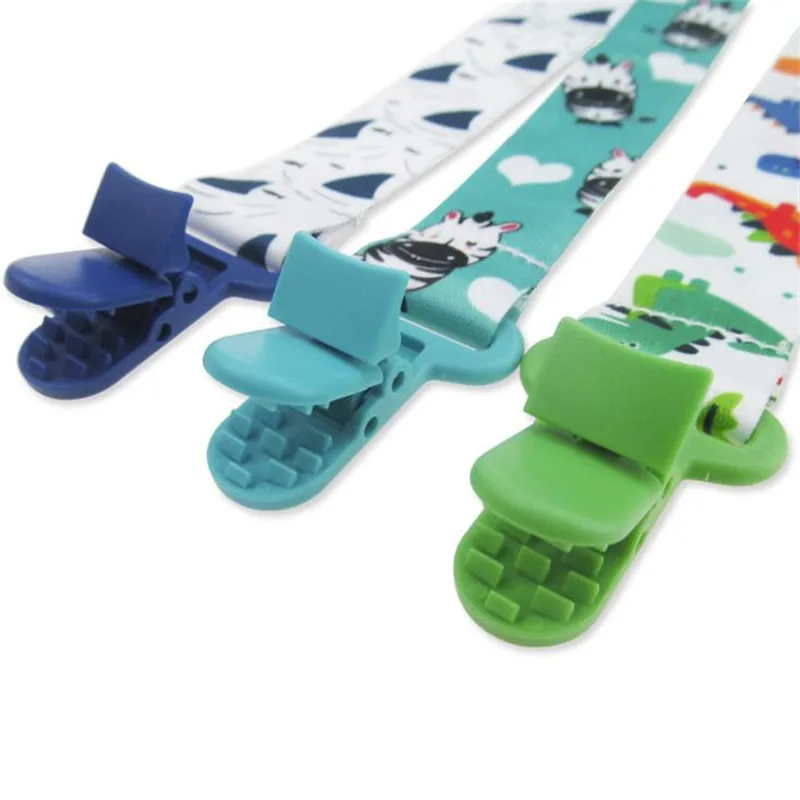 3 Pcs/Set Baby Pacifier Clip Pacifier Chain Dummy Clip Nipple Holder for Baby Cartoon Print Child Pacifier Clips Soother Holder