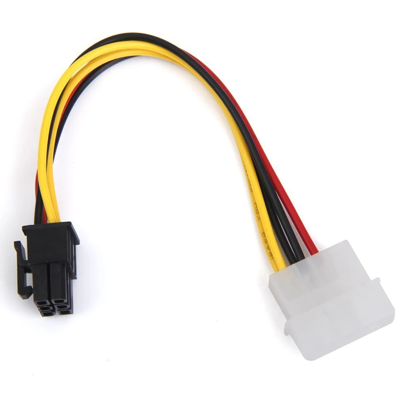 WSFS Hot 4-Pin Male to 6-Pin Female socket Power Cable for PCIe PCI Express Adapter