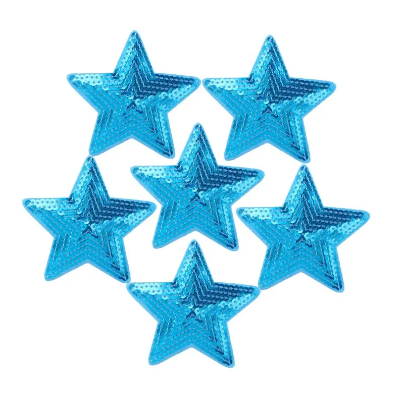 16 Style 10PCS Wholesale Sequins Star Patches On Clothes Cartoon Applique Iron On Embroidered Patches For Clothing Stickers DIY