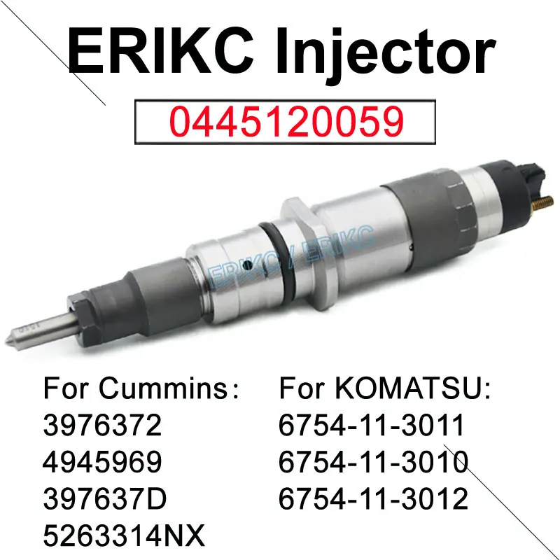 0445120059 New Common Rail Injectors For Komatsu PC 200-8 HL770-7A Cunnmins