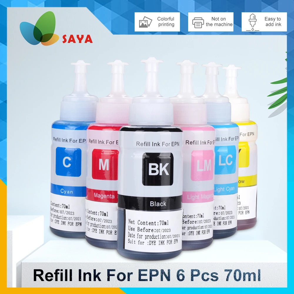 664 673 T673 Refill Dye Ink for EPSON L800 L805 L810 L850 L565 L1800 L3150 3100 Printer Ink T6731 T6732 T6733 T6734 6735 T6736