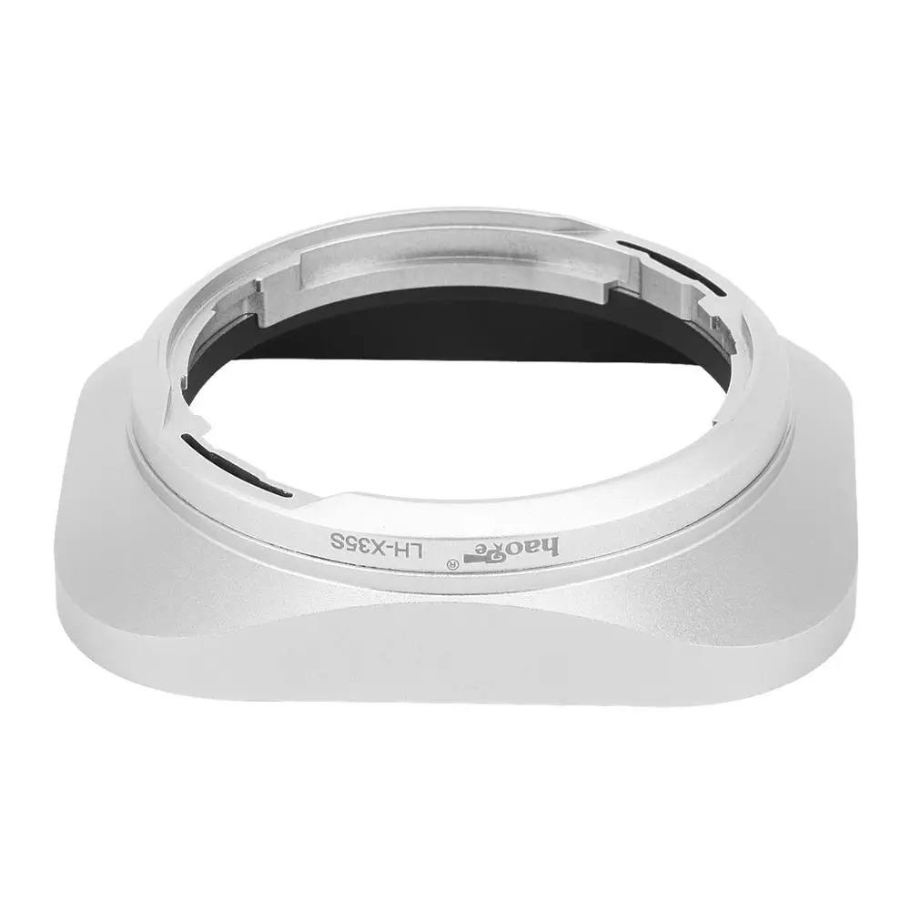 Haoge LH-X35S Square Metal Lens Hood Shade for Fuji Fujinon XF35mmF2 XF 35mm f/2 R WR and XF23mmF2 XF 23mm f2 R WR lens Silver