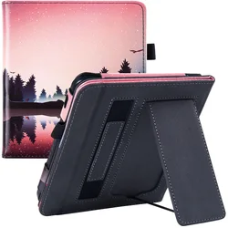 Stand Case for Kobo Libra 2 (N418) eReader - Premium PU Leather Protective Cover with Hand Strap/Auto Sleep/Wake