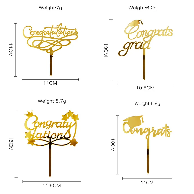 Congrats Выпускной из смолы АБС, ручная работа, торт топпера, с аппликацией в виде Золотой Звезды выпечки торта для Выпускной сезон вечерние кекс украшения 2021
