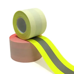 5cm Yellow Fireproof Fabric Strip Flam Retardant Reflective Tape Sewing  For Firefighter's Clothing