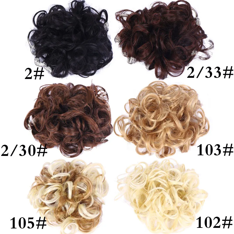 AILIADE Women's Curly Chignon With Elastic Rubber Band Heat Resistant Synthetic Twining Hair Bun Hair Extensions Hairpieces