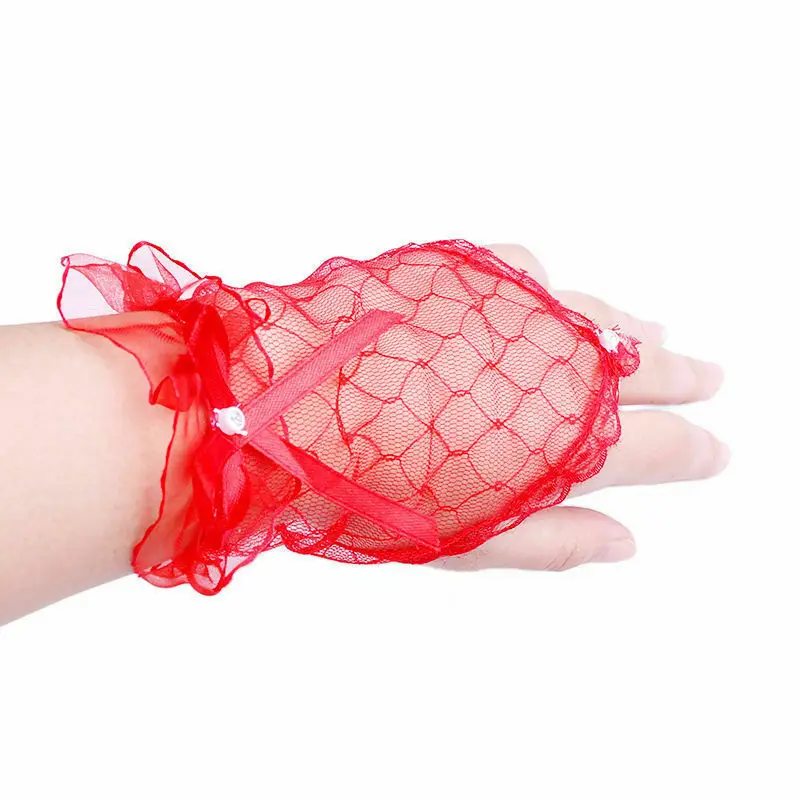 Guantes sin dedos de encaje Sexy, Bola de boda, baile de graduación, novia, Bondage nupcial