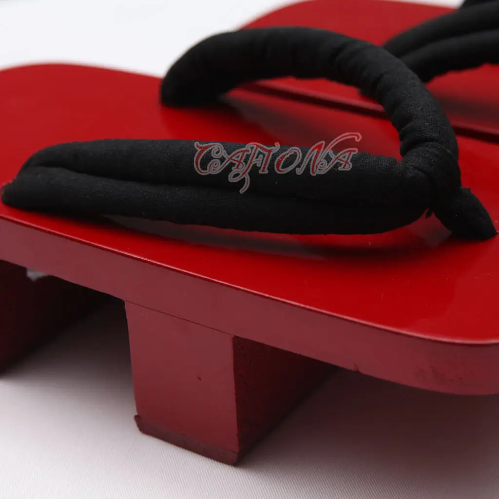 Hot Anime Shoes Red Clogs Jiraiya Cosplay Shoes Headband Halloween Shoes Red Slippers Ninja Shoes High Quality