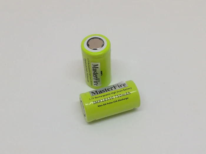 

MasterFire IMR18350 750mah 18350 3.7V Li-ion Battery High Drain Rechargeable Lithium Batteries Cell 15A Discharge for Headlamps