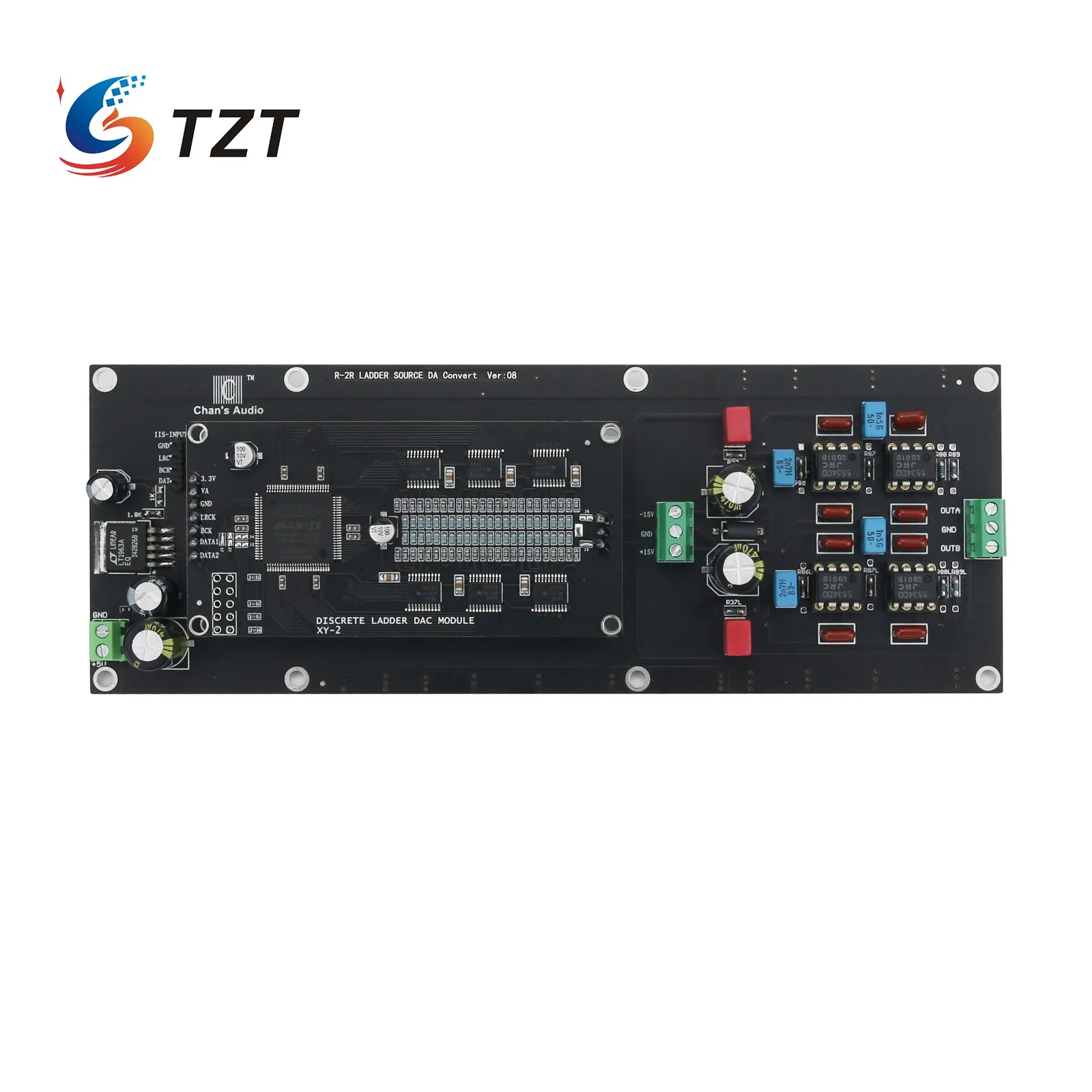 

TZT R2R-XY3-V8 Discrete Ladder DAC Module XY-2 Decoder DAC Board R-2R Ladder Source DA Convert