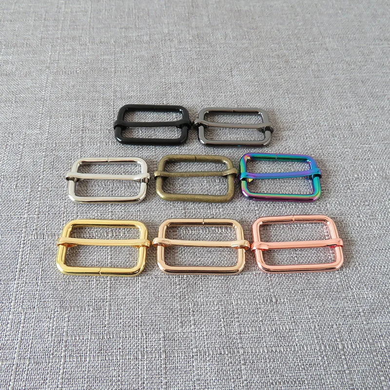 50Pcs 32mm Webbing Metal Ring Adjuster Hardware Mountaineering Bag Dog Collar bBelt Sewing DIY Accessory Purse Straps Buckle