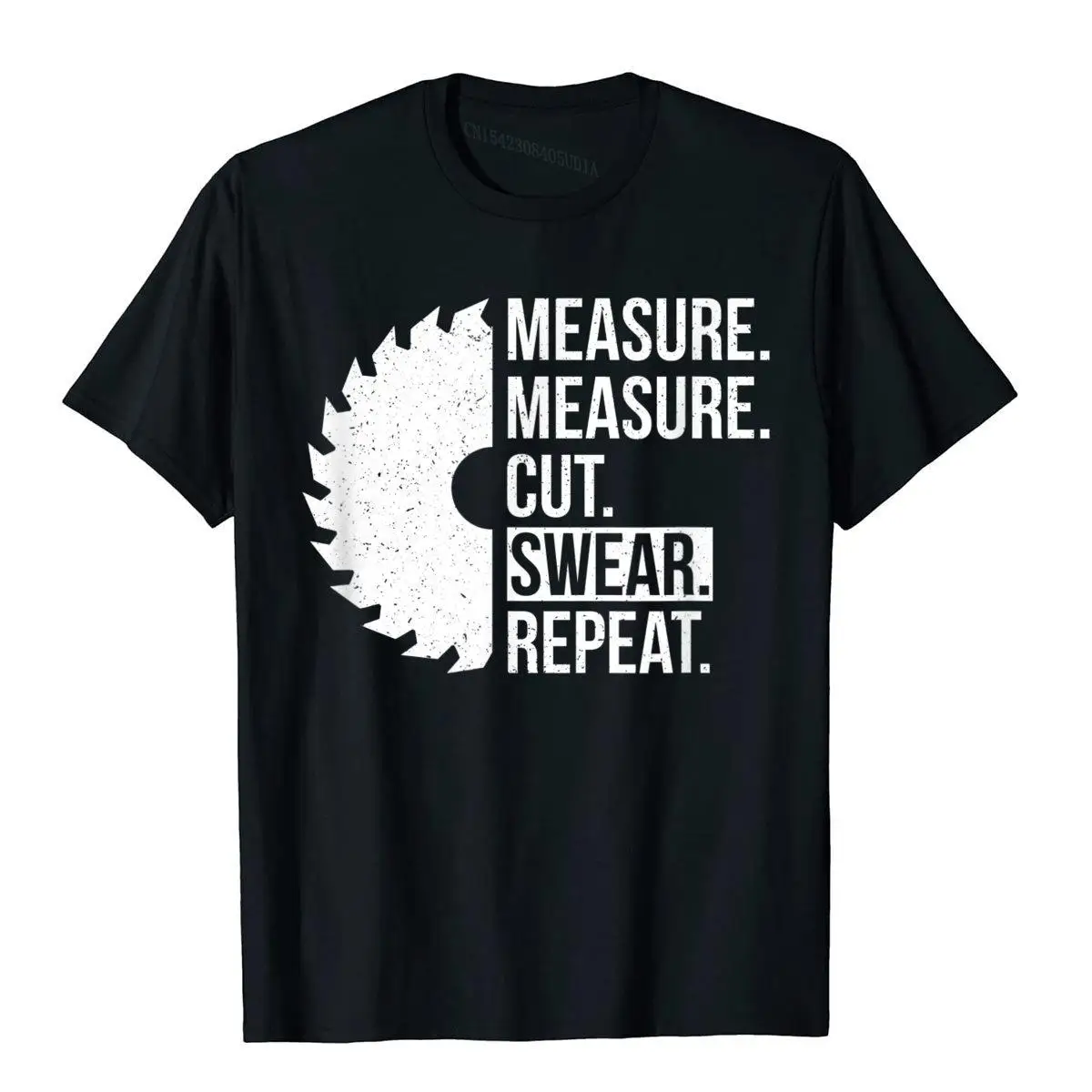 

Funny Dad Measure Cut Swear Handyman Father Day Tshirt Slim Fit Outdoor T Shirt Cotton Men's Tops Shirts Classic