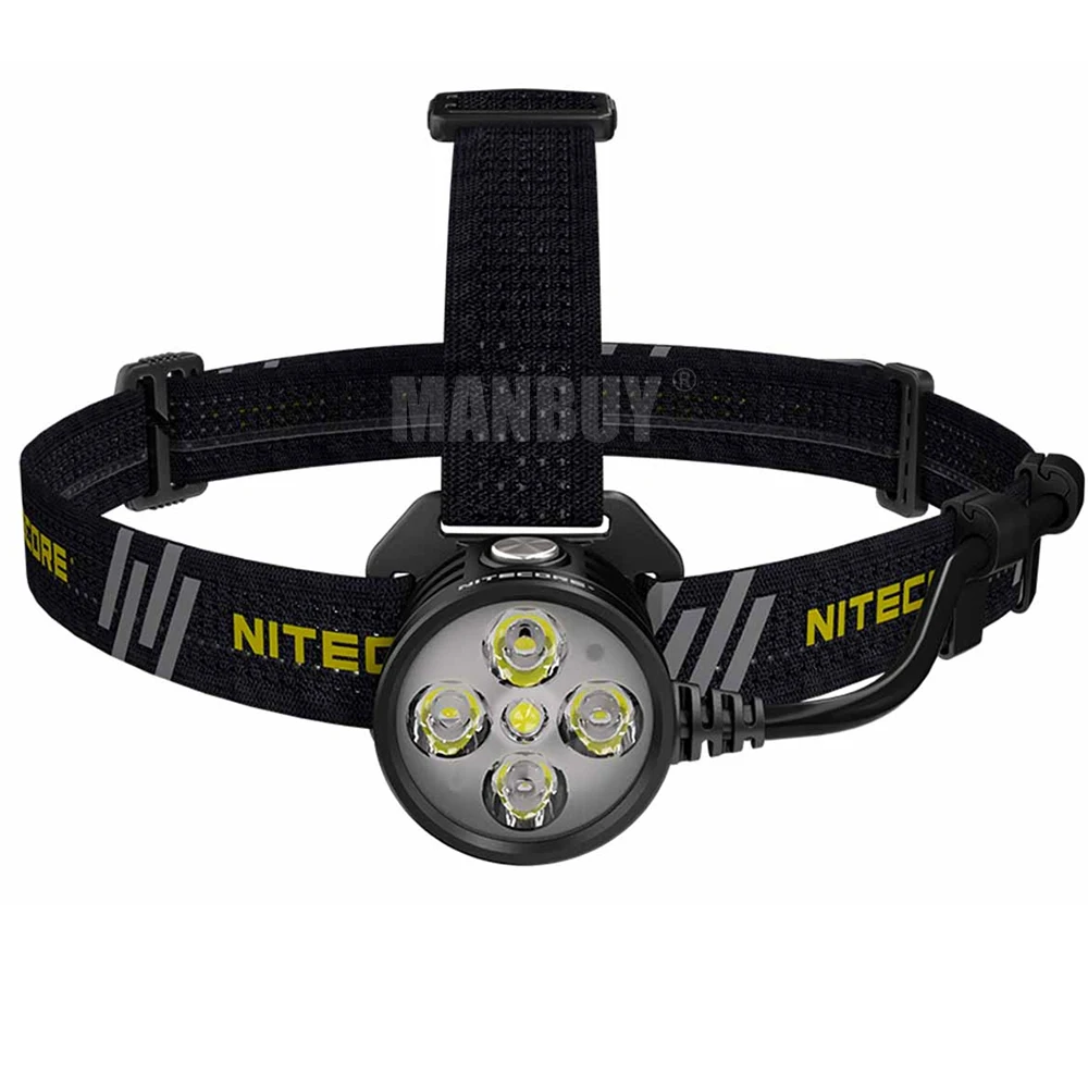 NITECORE HU60 1600 Lumen CREE XP-G3 S3 x4 LED USB Powered Elite Headlamp with Remote Control Wristband for Caving Mountaineering