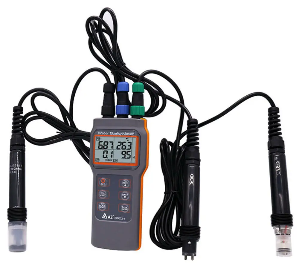 AZ86031 Water Quality Meter Dissolved Oxygen Tester pH Meter pH Conductivity Salinity Temperature Meter