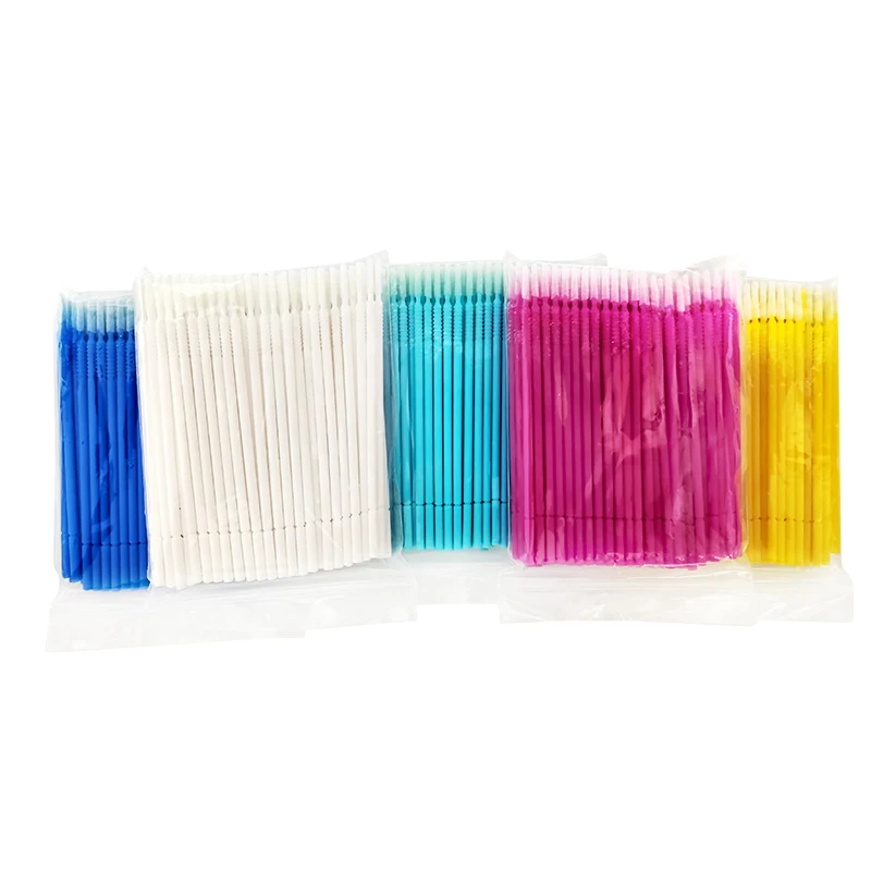 100pcs/Pack Bendable Micro Brushes Disposable Microbrush Applicators Eyelash Extensions Eyelash Glue Cleaning Brush for Eyelash