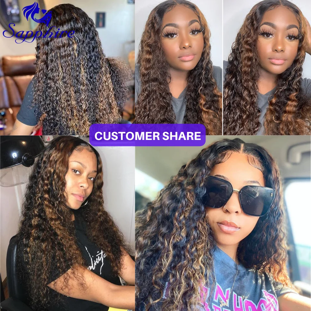 Sapphire 30inch Highlight 4/27 Kinky Curly Hair Bundles Brazilian Human Hair Extensions 3/4 pcs Remy Hair Kinky Curly Bundles