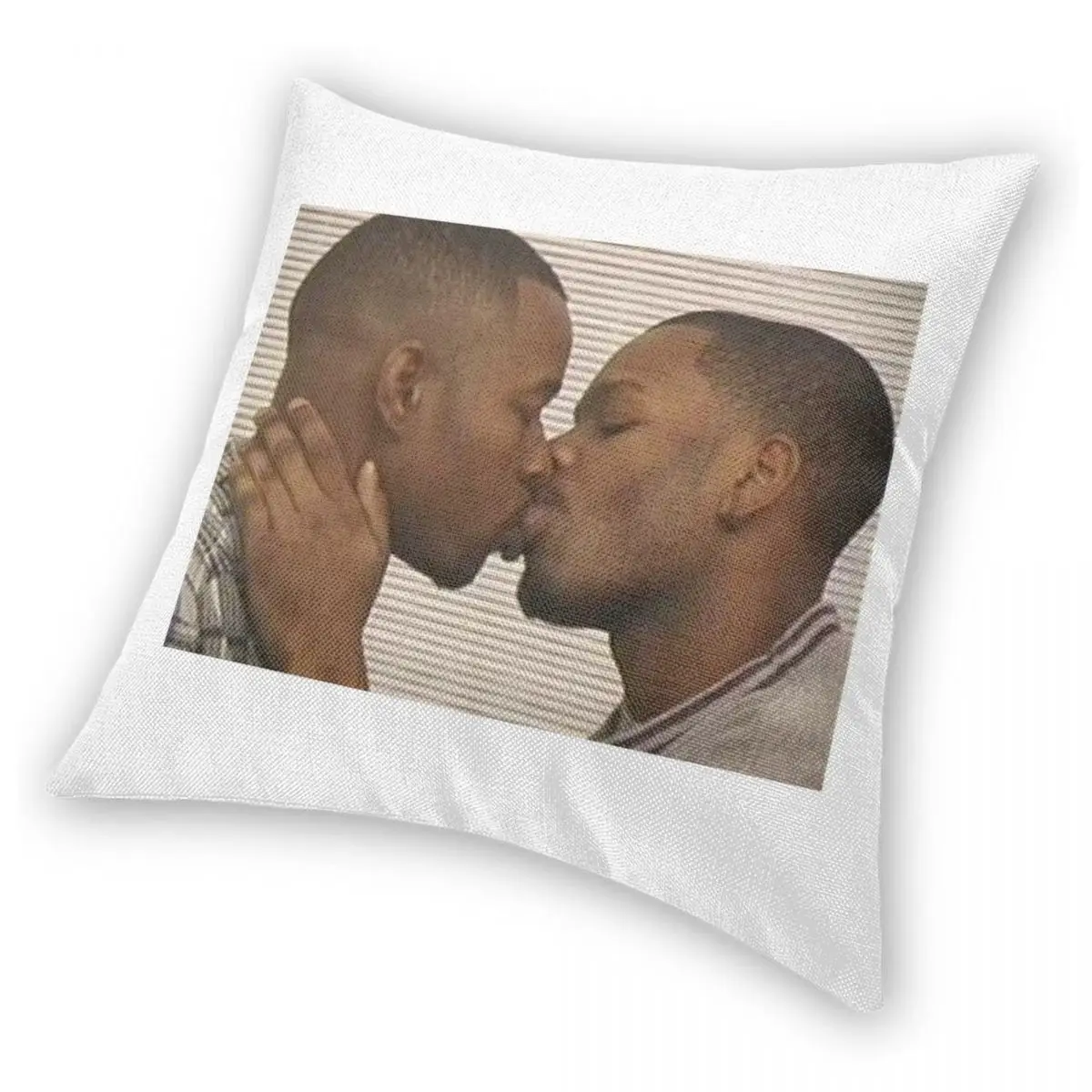 Two Gay Niggas Kissing Square Pillowcase Polyester Linen Velvet Zip Decor Pillow Case Home Cushion Cover 18\