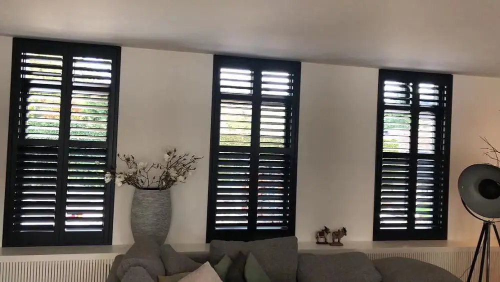 Custom Basswood Plantation Shutters  Wooden Blinds Solid Wood Shutter Louver PS217