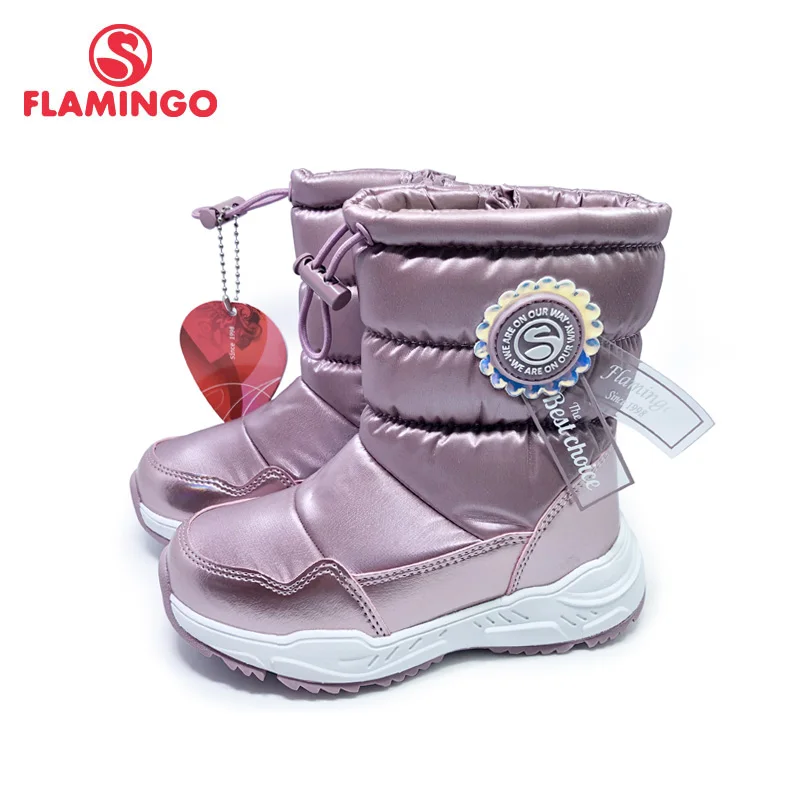 FLAMINGO Winter Wool Keep Warm Shoes Anti-slip Children High Quality Snow Boots for Girl Size 26-32 Free Shipping 202D-F1-2066