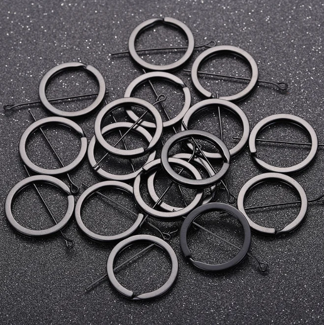 12pcs 25mm Black Color Iron Key Chain Rings Flat Key Holder Split Rings Keychain Keyfob DIY Jewelry Accessories