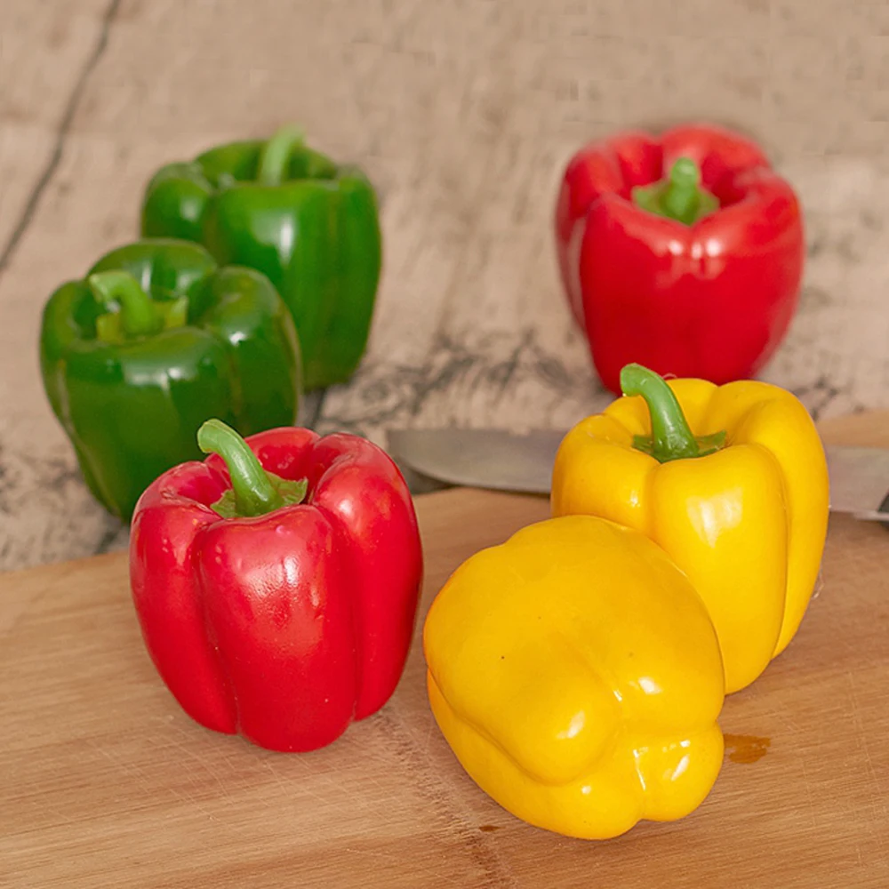 

6pcs colorful High imitation fake artificial Chili vegetable&artificial plastic fake simulated Chili vegetable model