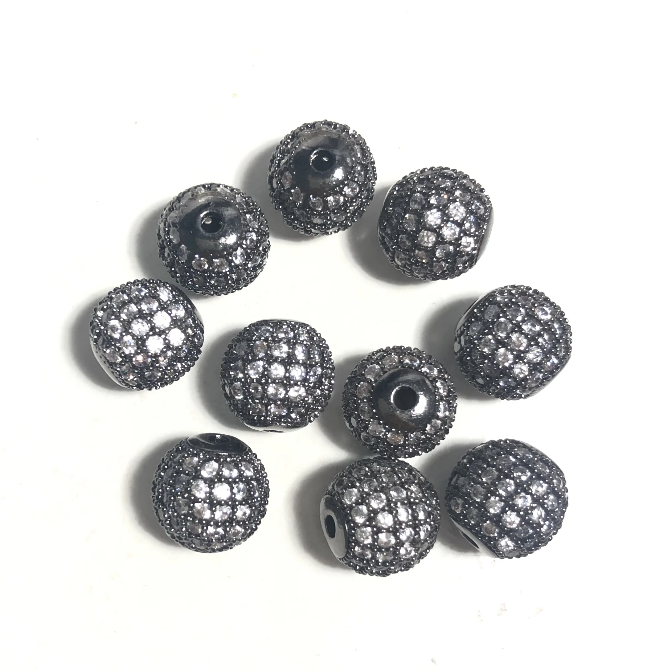 20 teile/los 10mm Disco Ball Spacer Perlen für Frauen Armband, Bling Zirkonia Gepflastert Gold-Überzogene Taille Schmuck zubehör Liefern – Detail 4