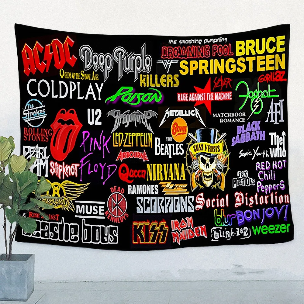 

Metal Music Flag & Banner Pop Rock Singer Posters Stickers Band Logo High Quality Wall Chart Wall Art Vintage Home Decoration K4