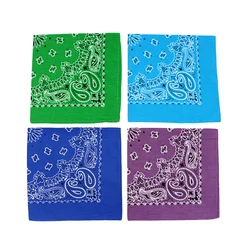 Hip-hop Uomini Bandana Sciarpa Stampata Paisley In Blu Verde Viola Cotone di Colore Fascia Fazzoletti