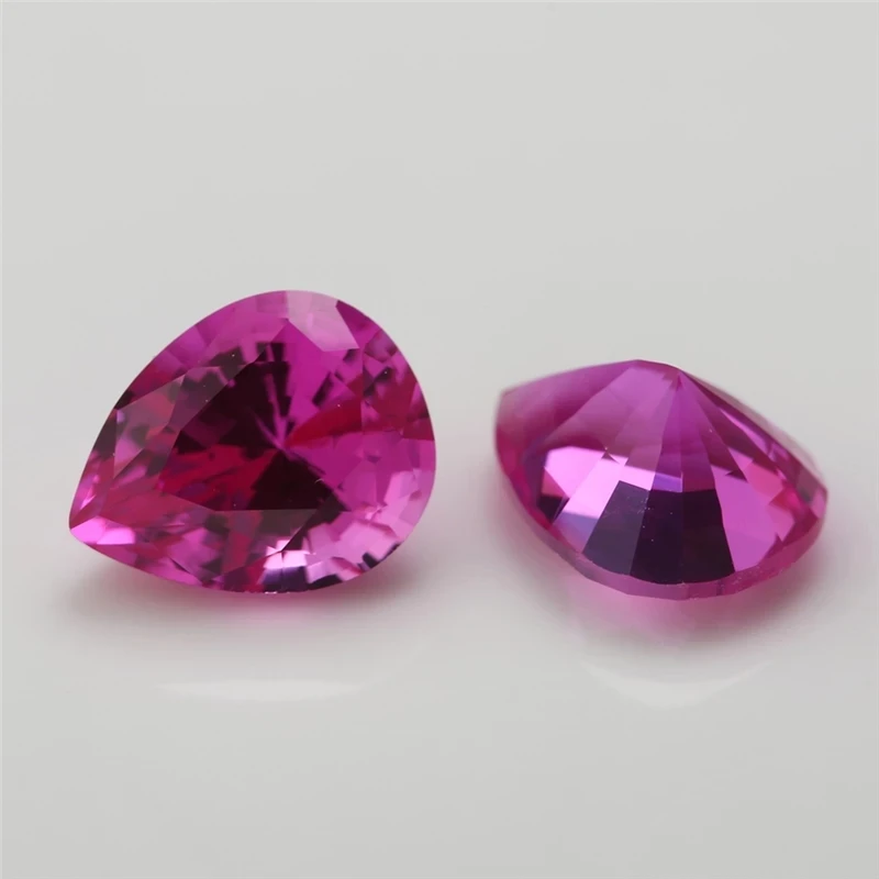 Size 3x5mm~13x18mm Pear Shape Synthetic Corundum Gems For Jewelry Making 5# 3# 8# Color