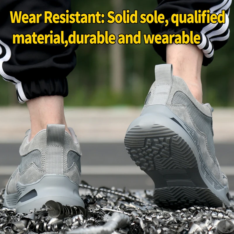 Work Safety Shoes Anti-Smashing Steel Toe Puncture Proof Construction Lightweight Breathable Sneakers Boots Men Women Air Light