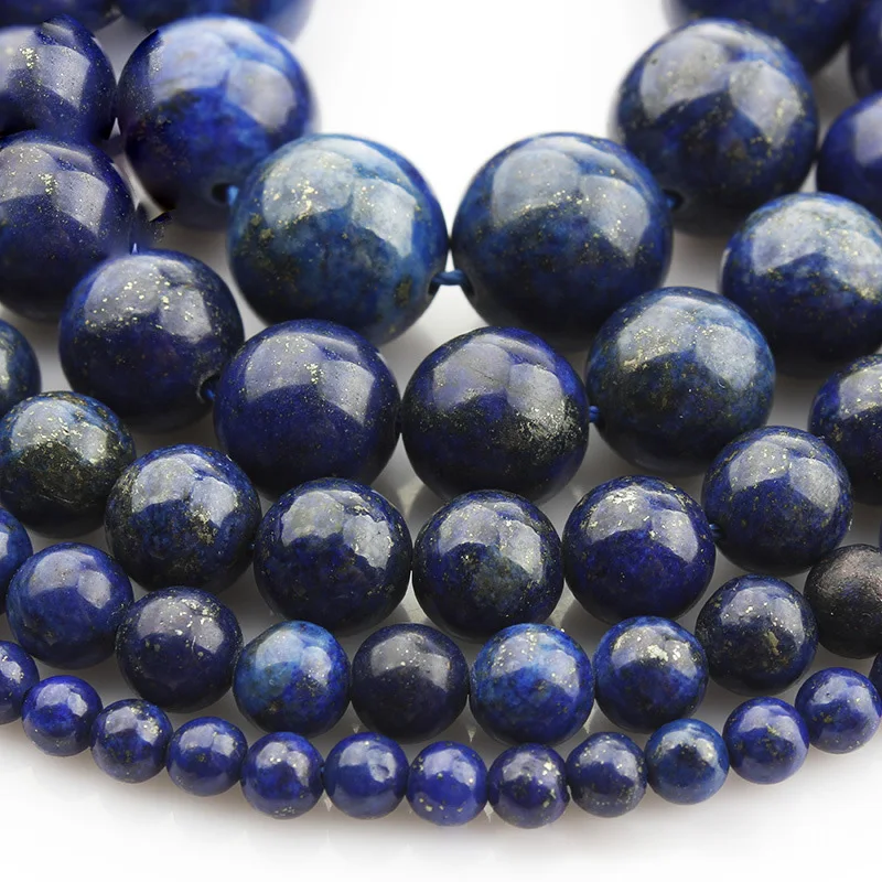 4mm 6mm 8mm 10mm 12mm 14mm Round Natural Lapis Lazuli Stone Loose Beads Lot For Jewelry Making DIY Crafts Findings