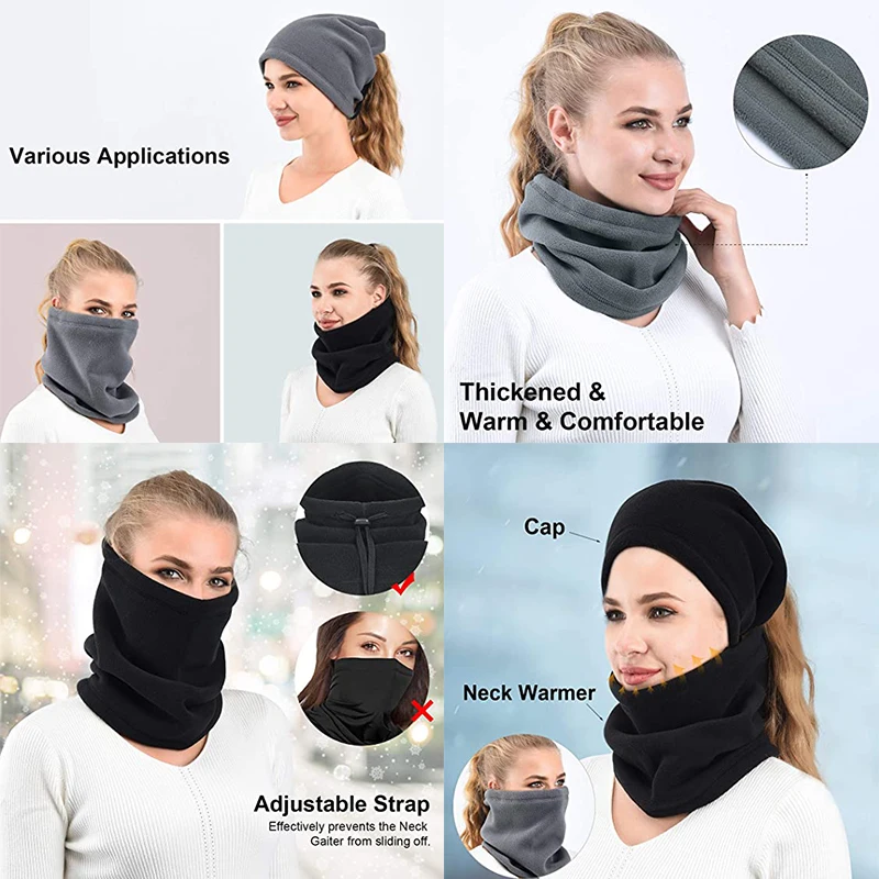 Polar Fleece Neck Tube Ear Warmer Fishing Skating Running Sport Scarf Face Mask Camping Hiking Neck Warmer Warm Cycling Headwear