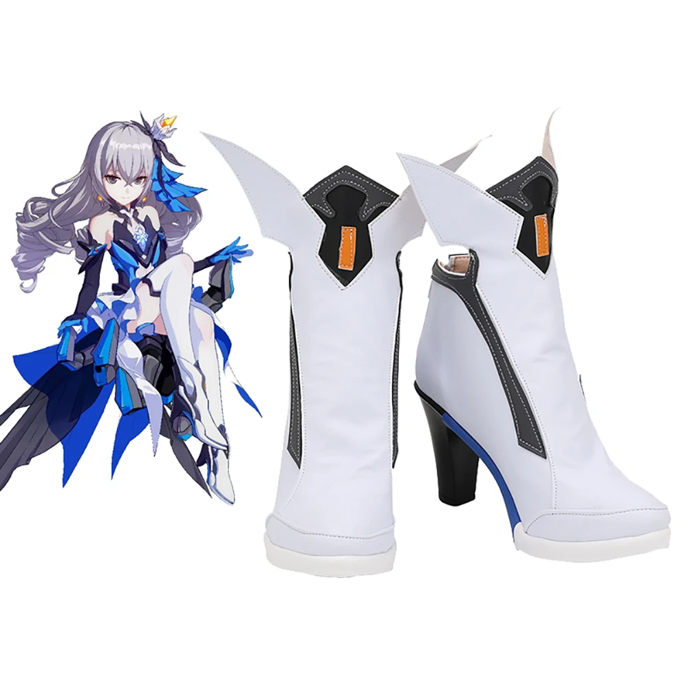 

Honkai Impact 3rd Bronya Zaychik Cosplay Boots White Leather Shoes High Heel Custom Made Christmas Halloween