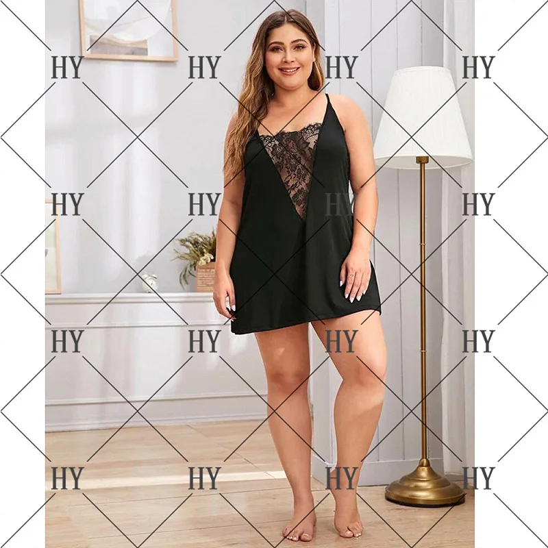 Sexy Bathrobe Female Home Clothes 3XL-5XL Lace Nightgown Nightgown Women Sleepwear Pyjamas Negligee Babydoll Nightdress