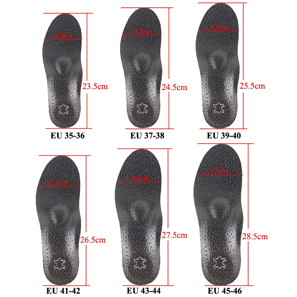 KOTLIKOFF Leather Orthotic Insoles orthopedic Flat Feet Heel Pain Arch Support Man Woman Shoe Sole Insoles For Feet Foot Care