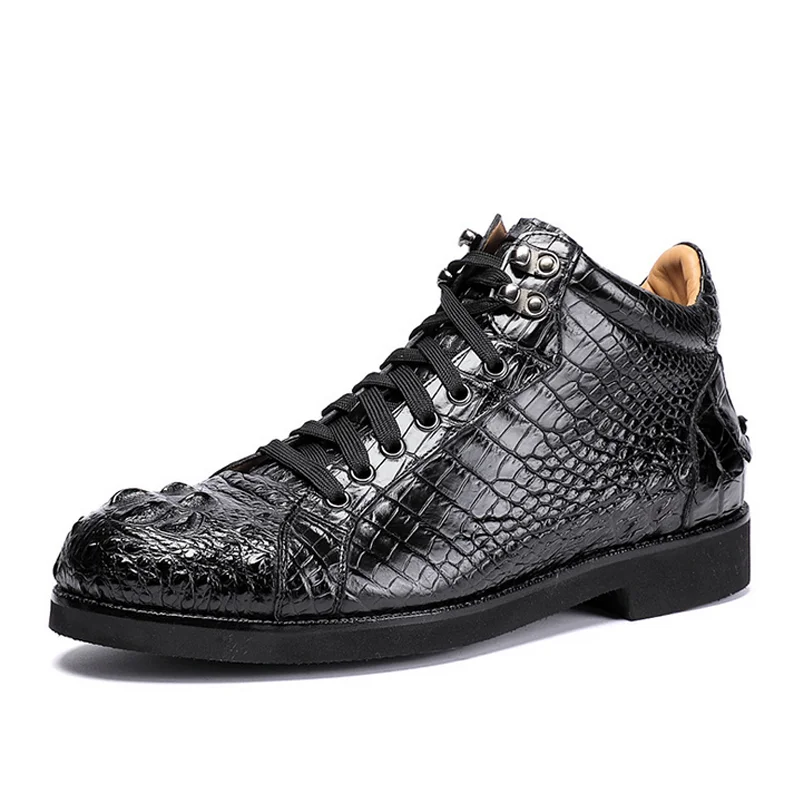 ourui new  true  boot  Men's boots Low  help  Men shoes  black