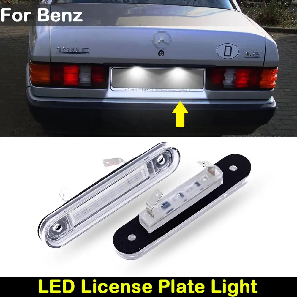 For Benz  E-Class W124 190 W201 C-Class W202  Car Rear white LED license plate light number plate lamp