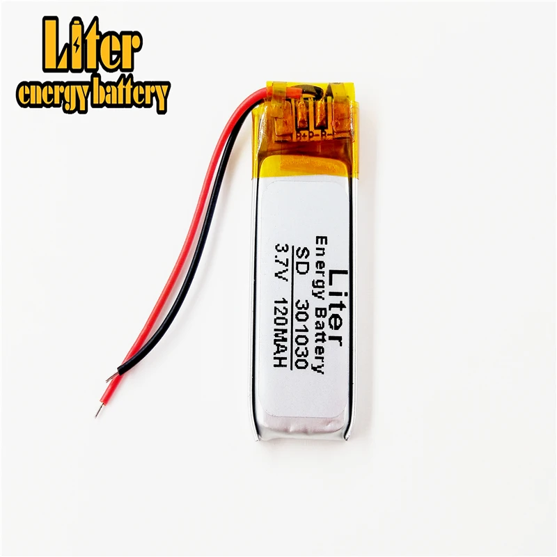 3.7V 120mAh 301030 Lithium Polymer Li-Po li ion Rechargeable Battery cells For Mp3 MP4 MP5 GPS PSP mobile bluetooth