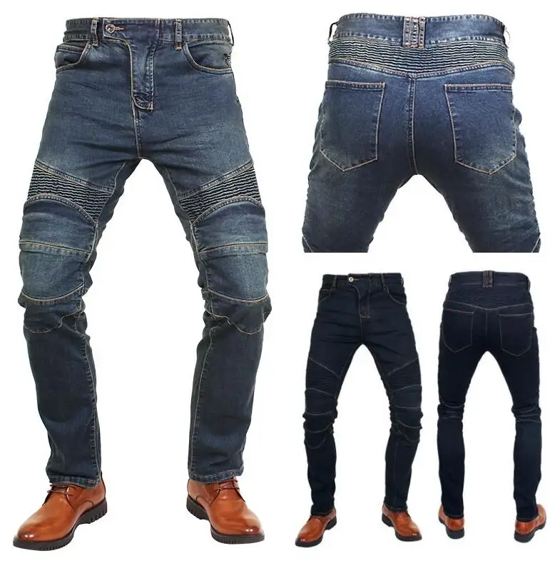 3 Styles Men Stretchy Ripped Skinny Biker Embroidery Print Jeans  Taped Slim Fit Denim Scratched moto jeans High Quality Jean